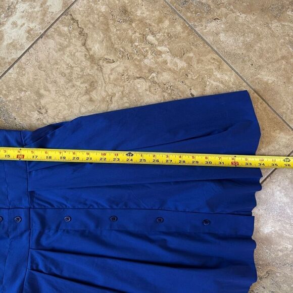 Milly Jordan Mini Dress Women Size 2 Cobalt Blue Bow Cutout Button Front Pockets - Picture 16 of 16